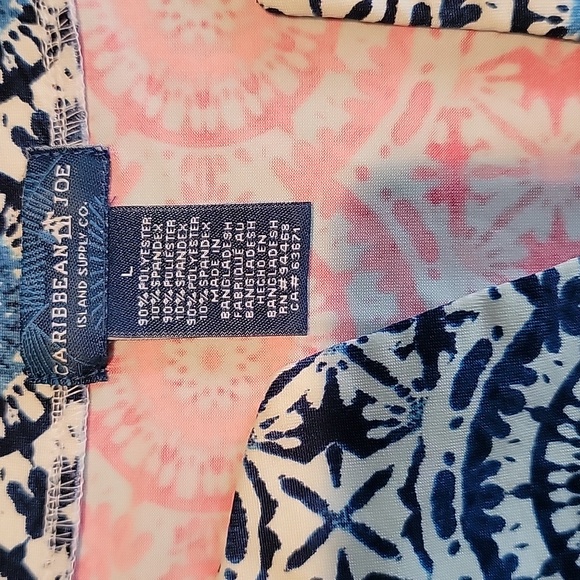 CARIBBEAN JOE PINK AND NAVY BLUE PATTERN DRESS - Picture 7 of 8